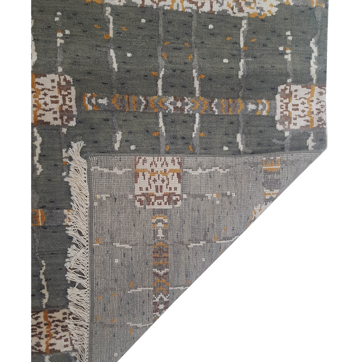 Pacific Nepoli NEP-OGIV Olive Green Ivory Modern Hand Knotted Rug