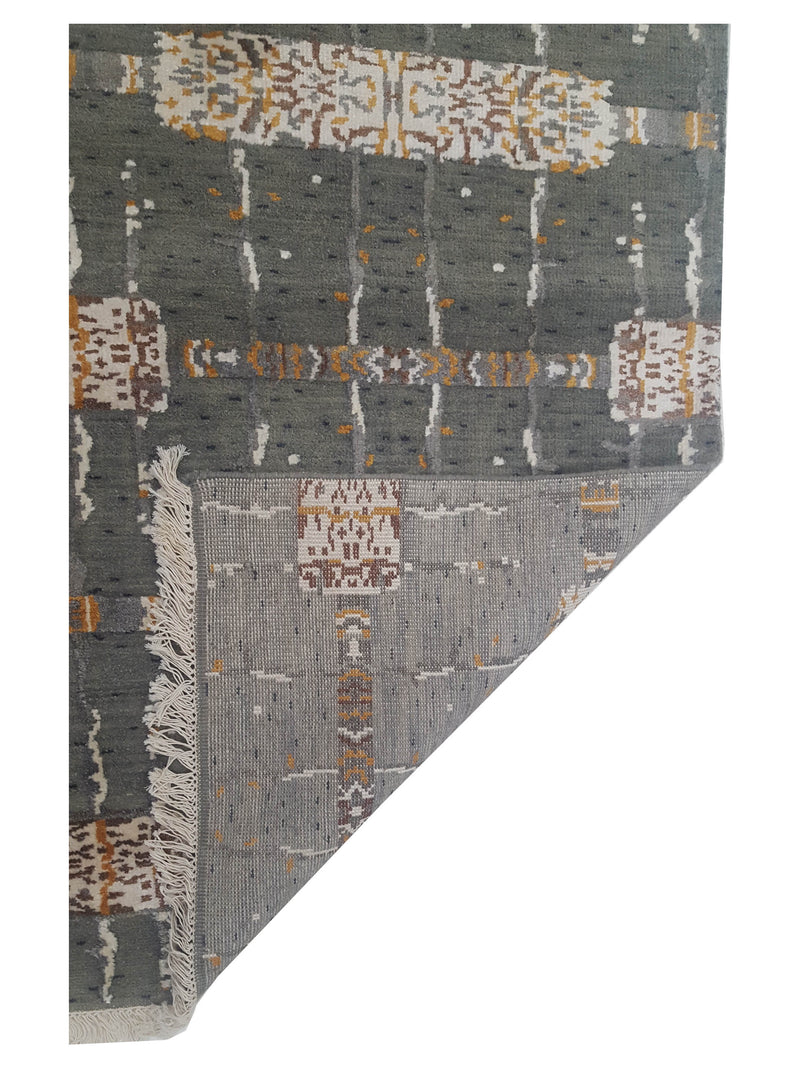 Pacific Nepoli NEP-OGIV Olive Green Ivory Modern Hand Knotted Rug