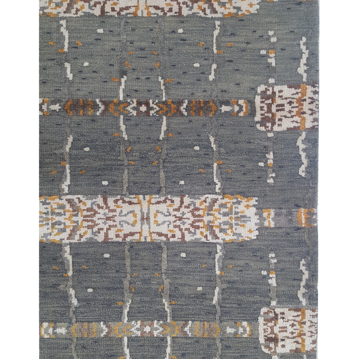 Pacific Nepoli NEP-OGIV Olive Green Ivory Modern Hand Knotted Rug