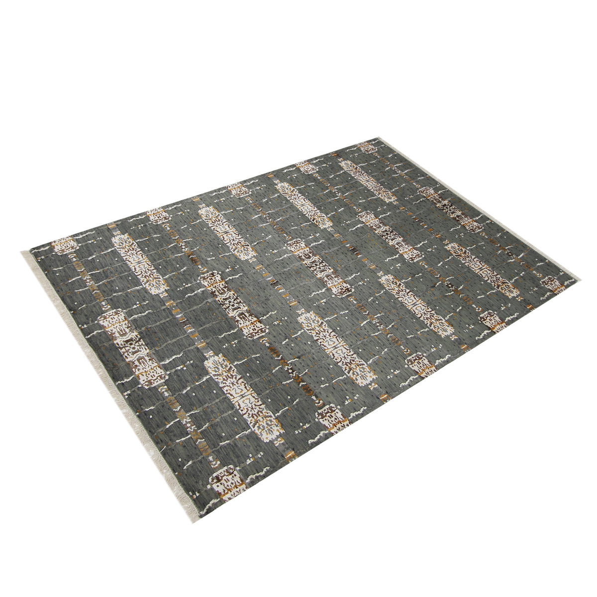Pacific Nepoli NEP-OGIV Olive Green Ivory Modern Hand Knotted Rug