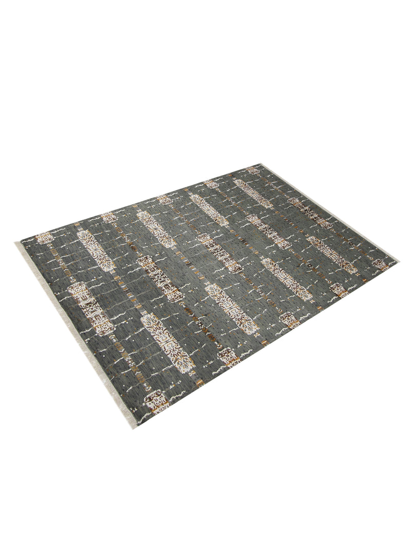 Pacific Nepoli NEP-OGIV Olive Green Ivory Modern Hand Knotted Rug