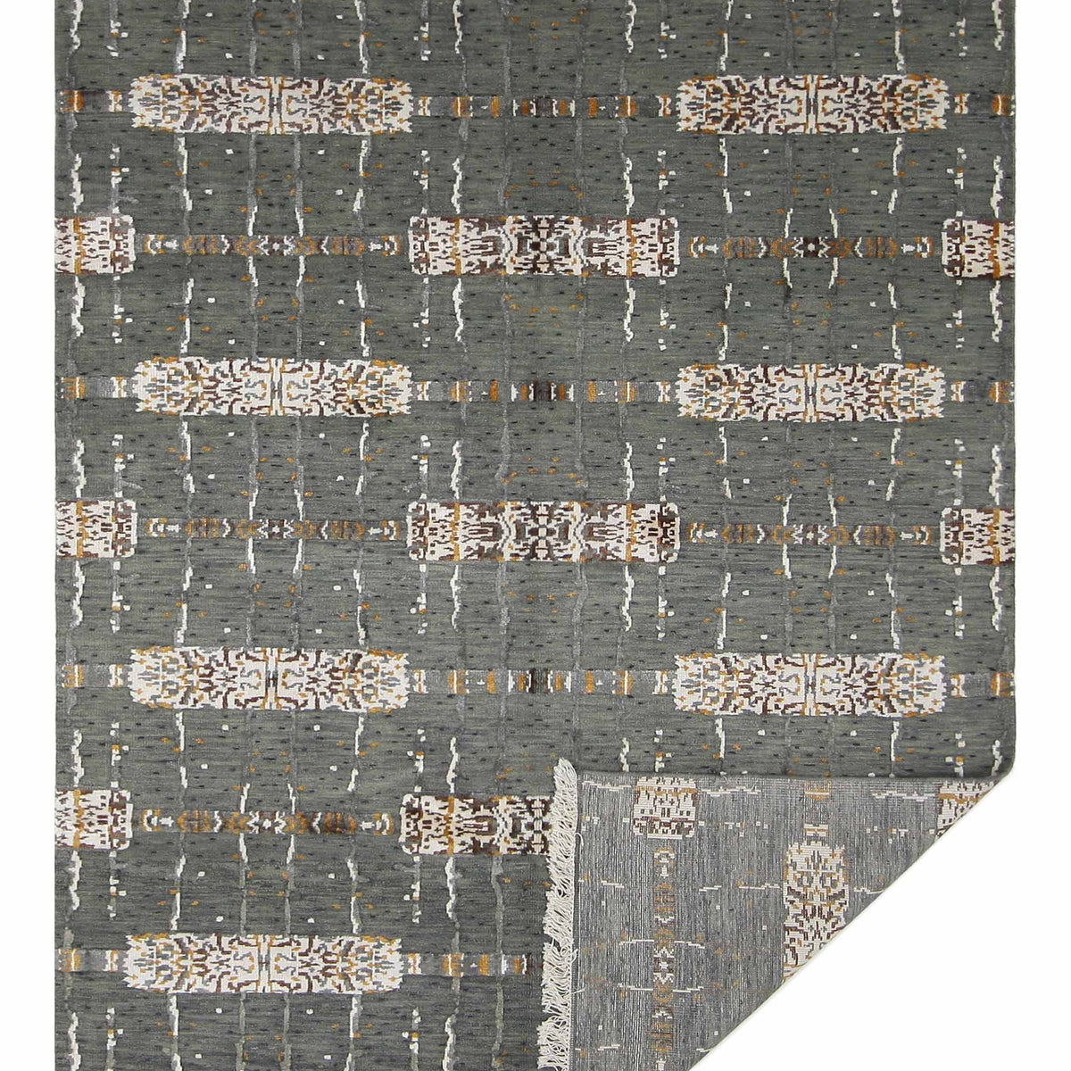 Pacific Nepoli NEP-OGIV Olive Green Ivory Modern Hand Knotted Rug