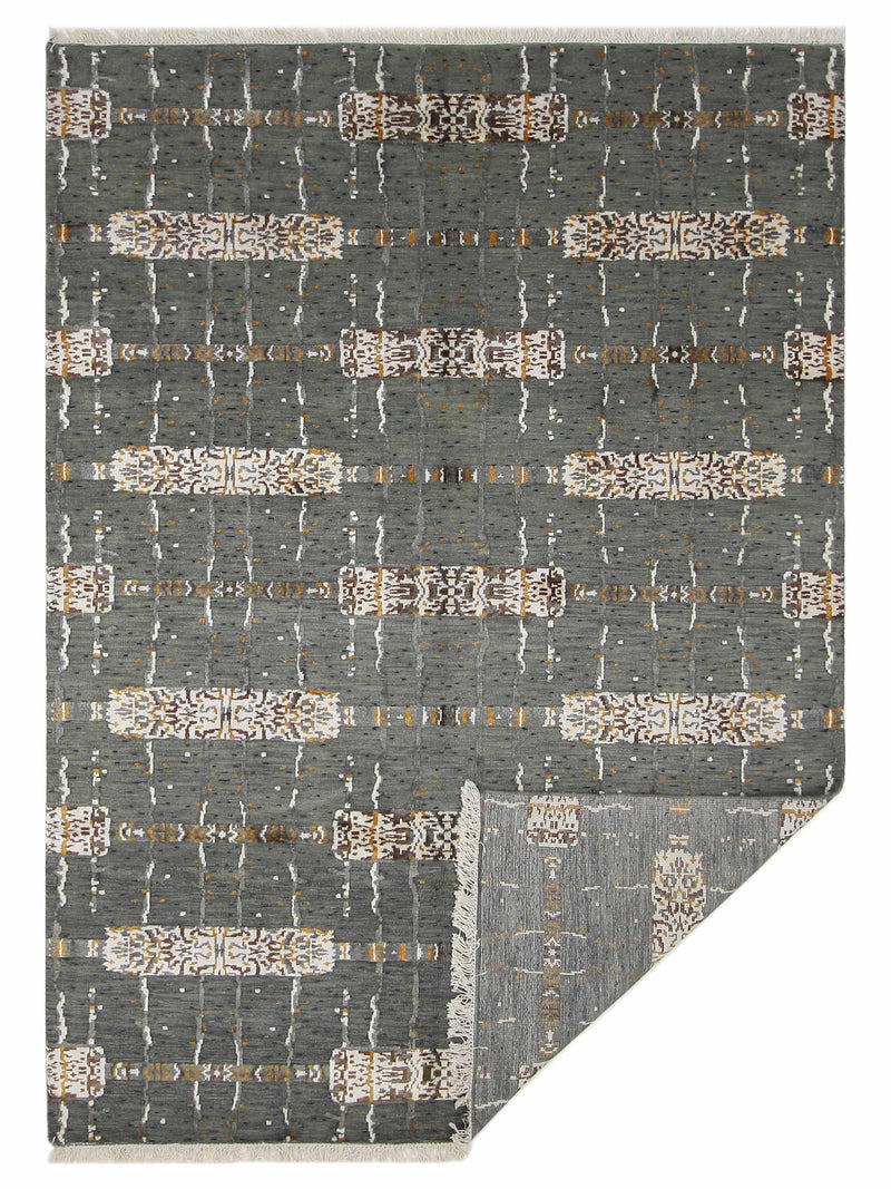 Pacific Nepoli NEP-OGIV Olive Green Ivory Modern Hand Knotted Rug