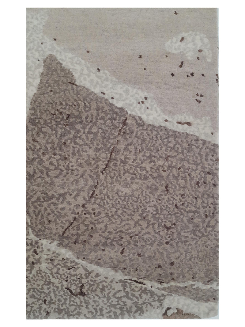 Pacific Nepoli 42723 Khaki Ivory Modern Hand Knotted Rug