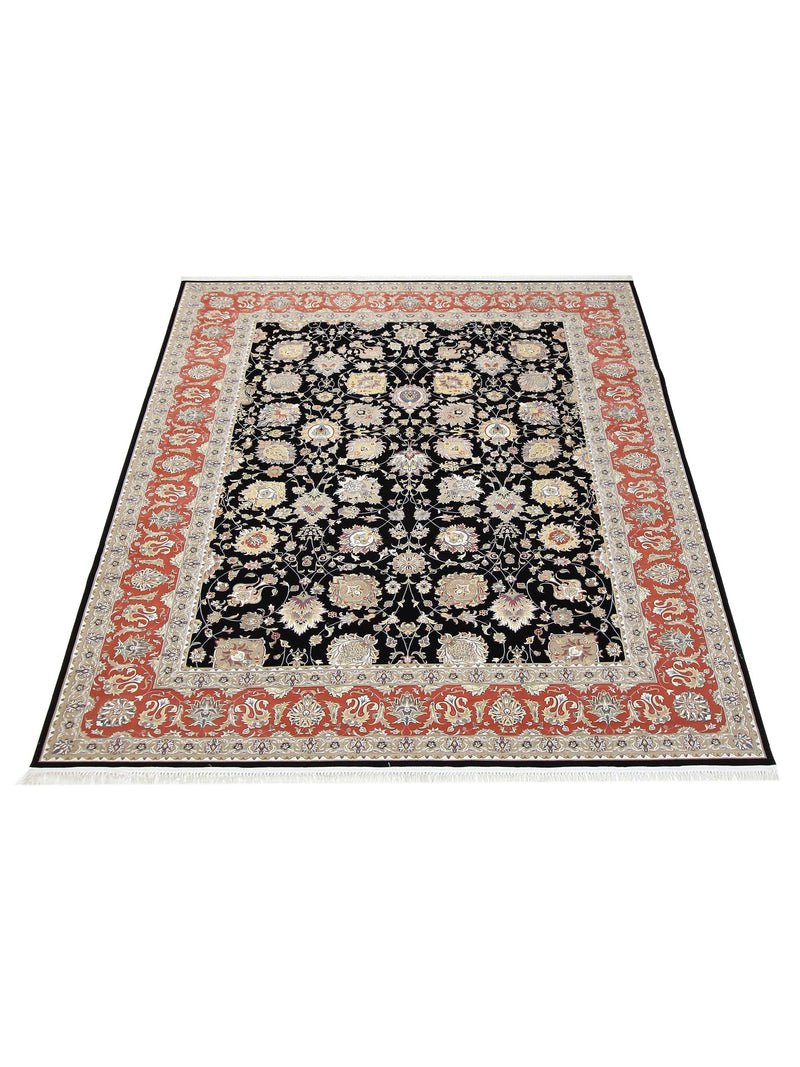 Aira Heirloom 42733 Black Orange Traditional Power Loom Rug