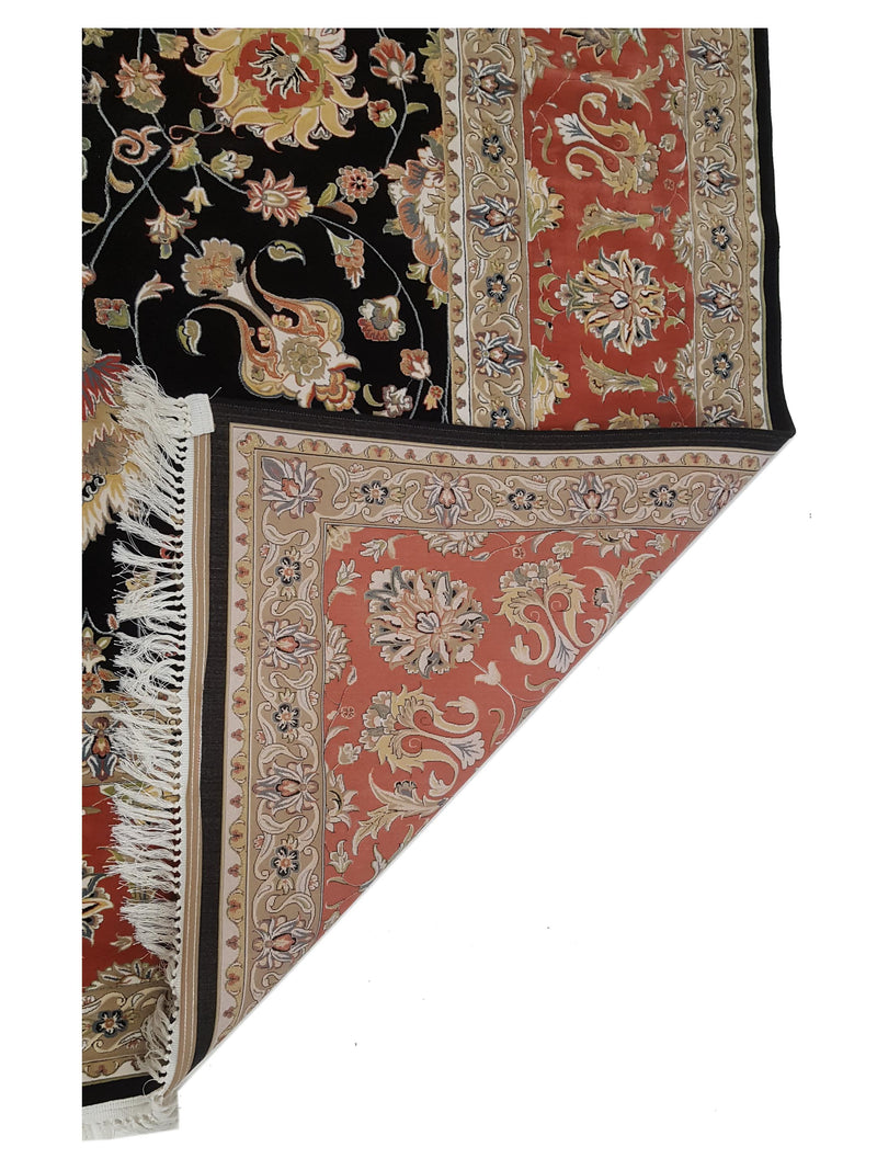 Aira Heirloom 42733 Black Orange Traditional Power Loom Rug