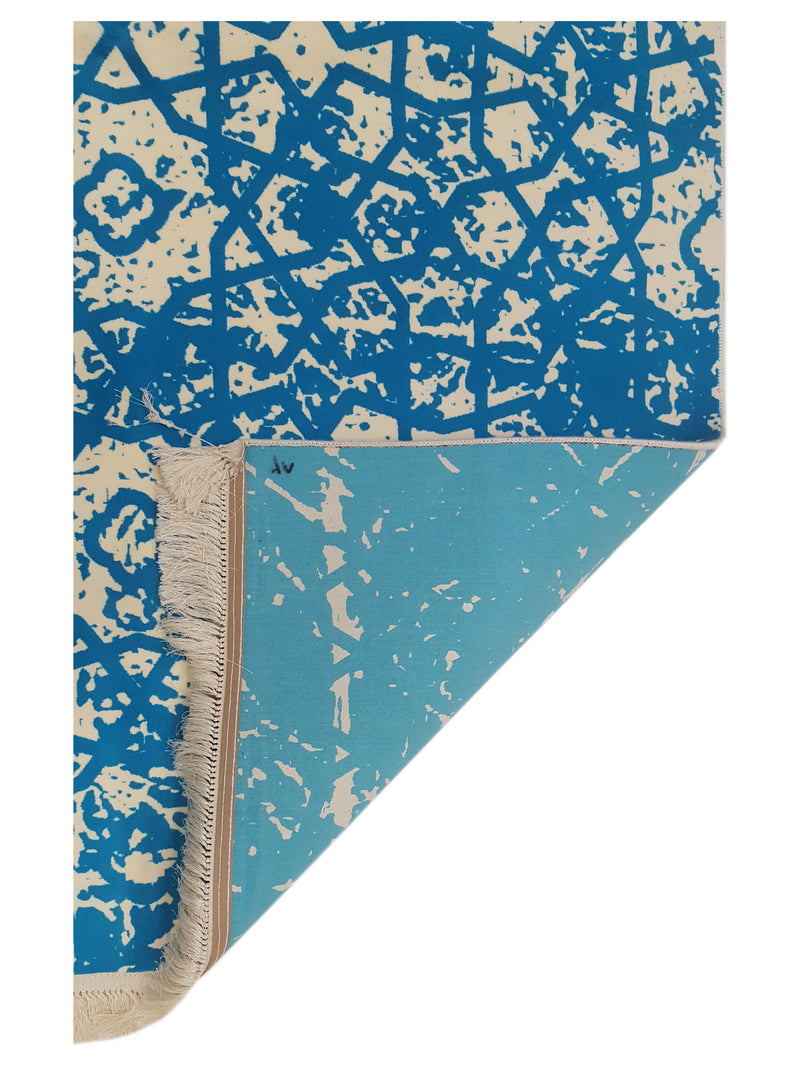 Aira Artisan Heirloom 42754 Turquoise Ivory Modern Hand Loom Rug