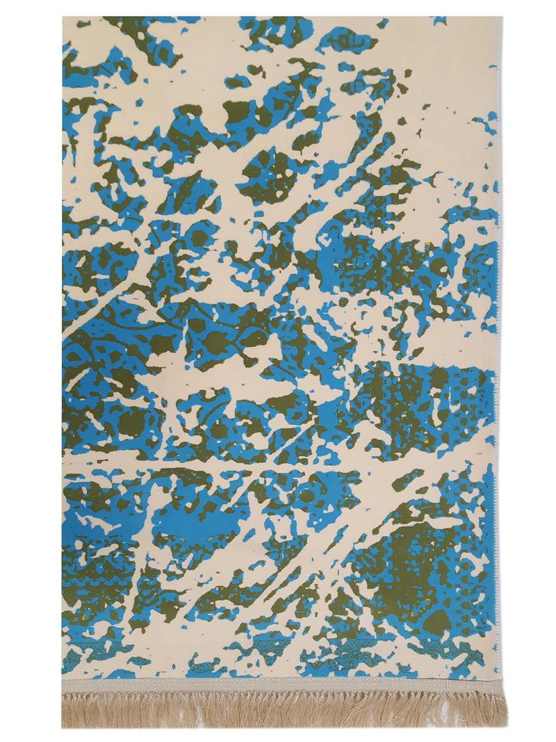 Aira Artisan Heirloom 42756 Turquoise Ivory Modern Hand Loom Rug