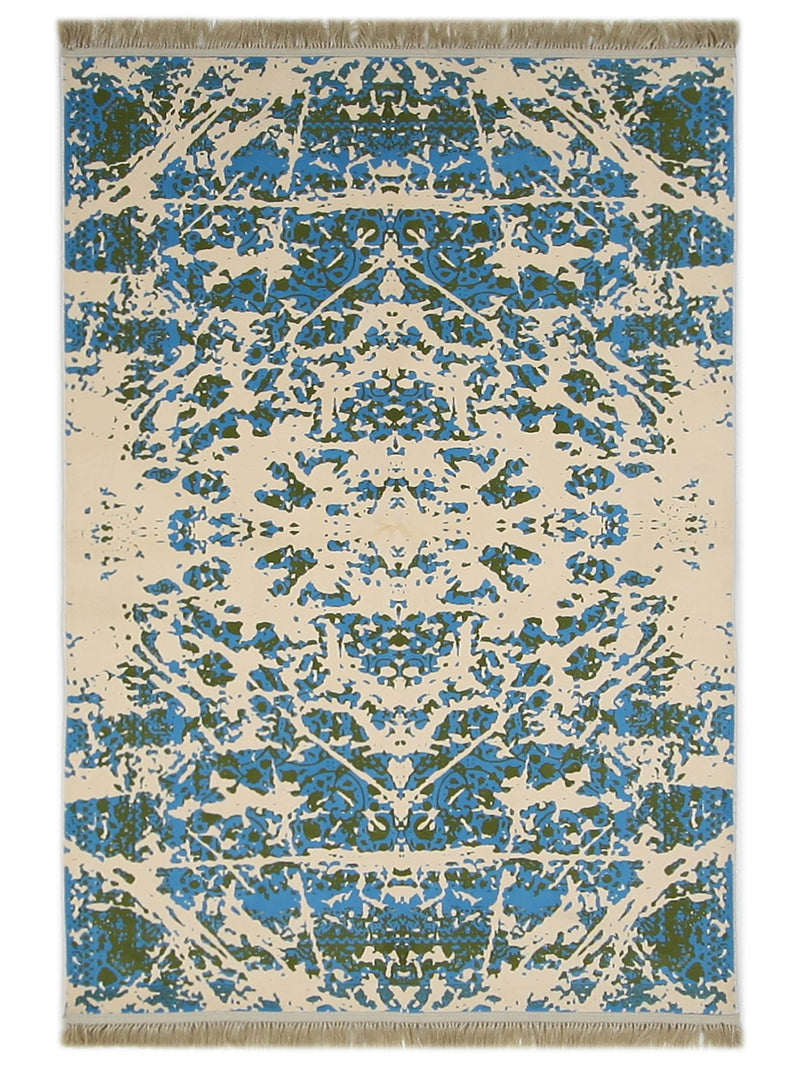 Aira Super Heirloom  Turquoise Ivory Modern