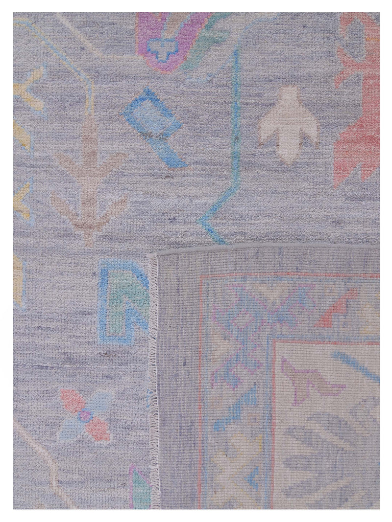 Pacific Ushak Wool Weft 42759 Grey Ivory Transitional Hand Knotted Rug