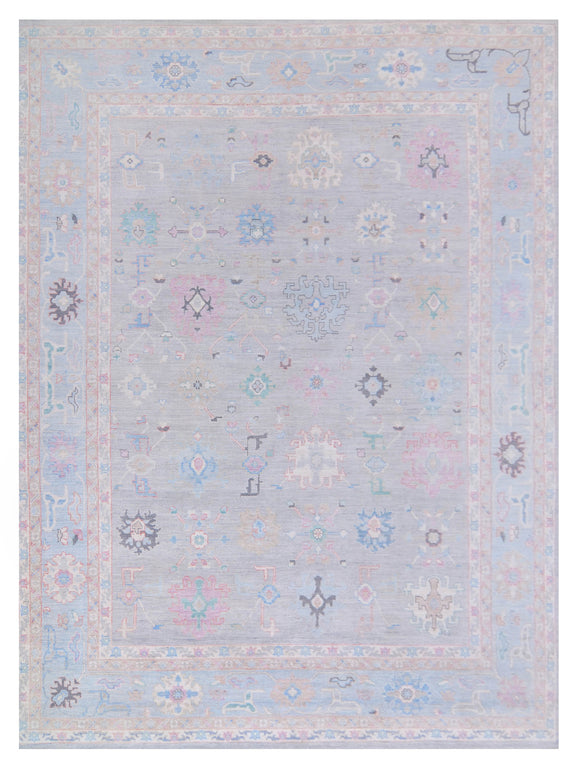 Pacific Ushak Wool Weft  Grey Blue Transitional