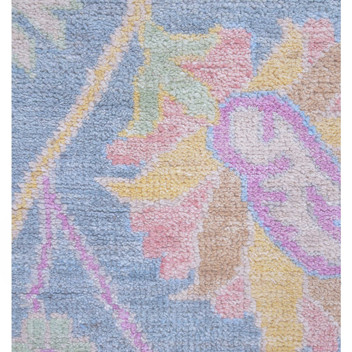 Pacific Ushak Wool Weft 42764 Grey Ivory Transitional Hand Knotted Rug