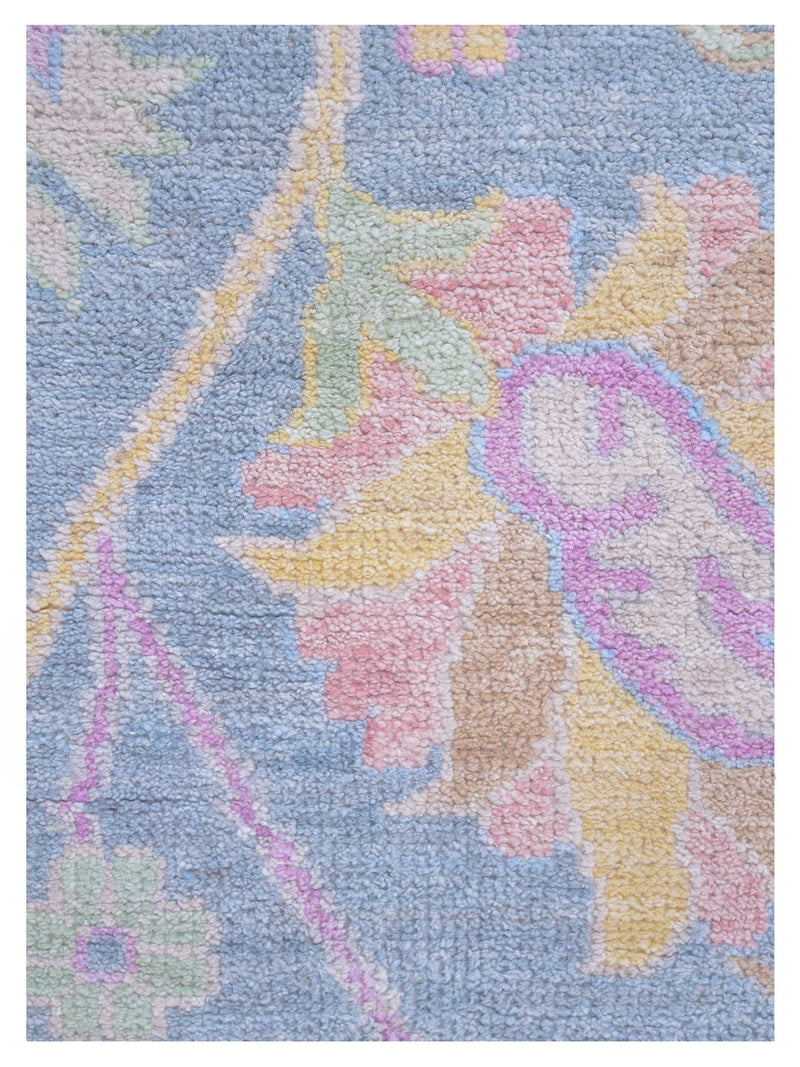 Pacific Ushak Wool Weft 42764 Grey Ivory Transitional Hand Knotted Rug