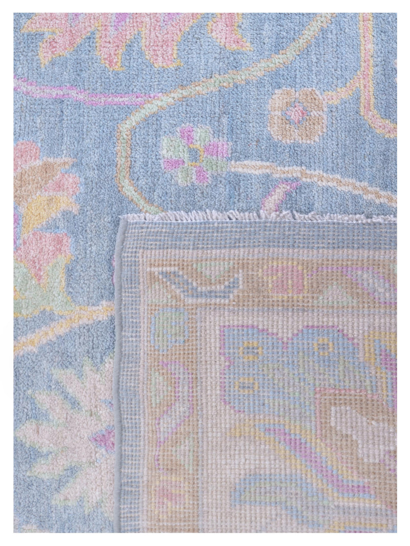 Pacific Ushak Wool Weft 42764 Grey Ivory Transitional Hand Knotted Rug