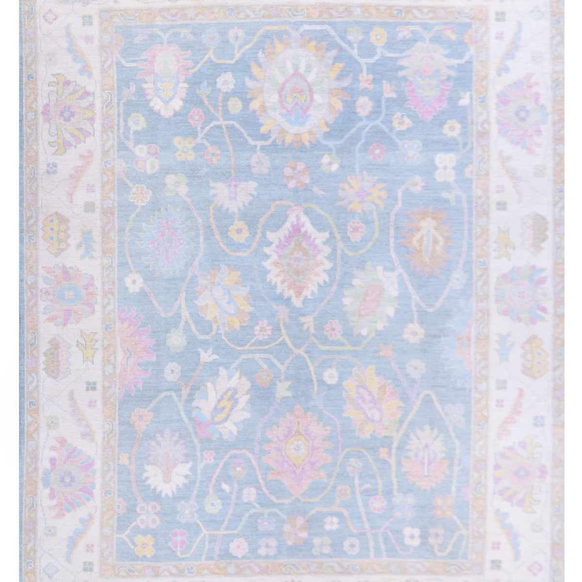 Pacific Ushak Wool Weft  Grey Ivory Transitional