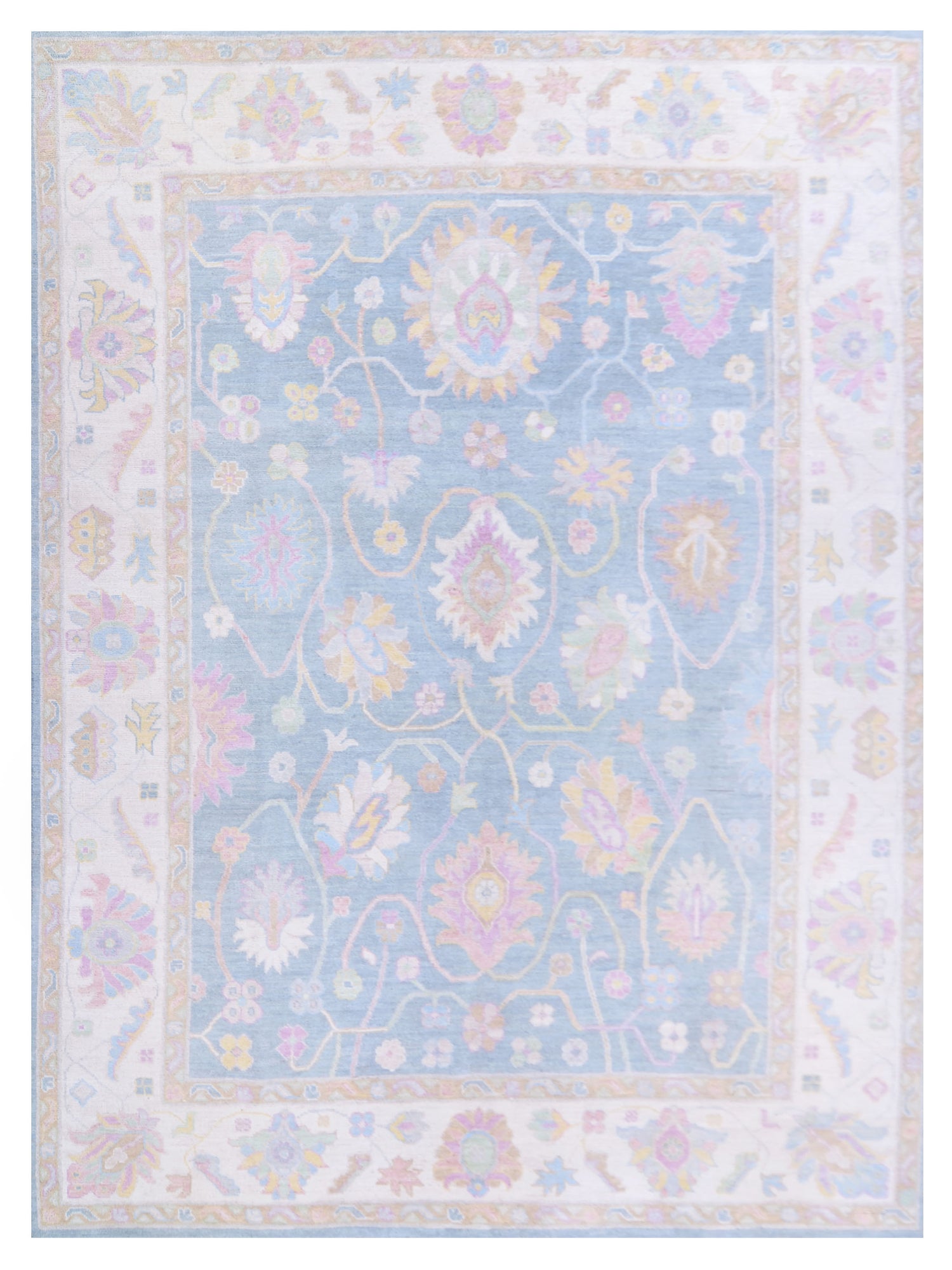 Pacific Ushak Wool Weft  Grey Ivory Transitional
