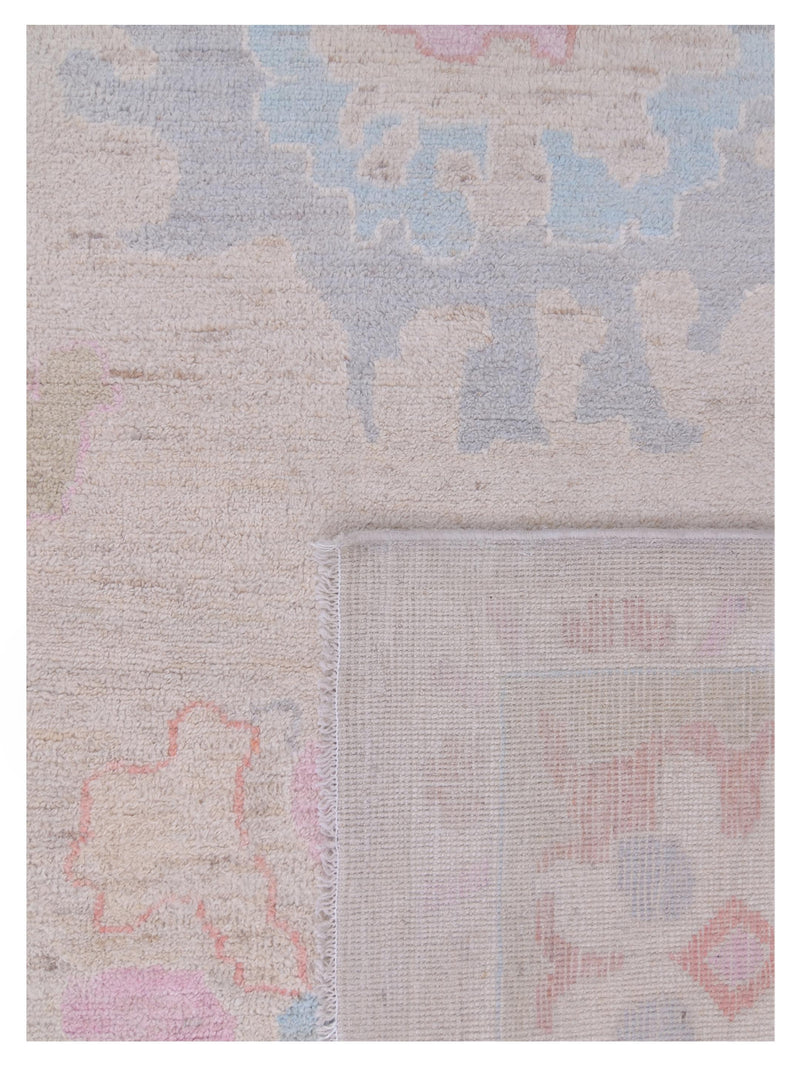 Pacific Ushak Wool Weft 42765 Beige Green Transitional Hand Knotted Rug