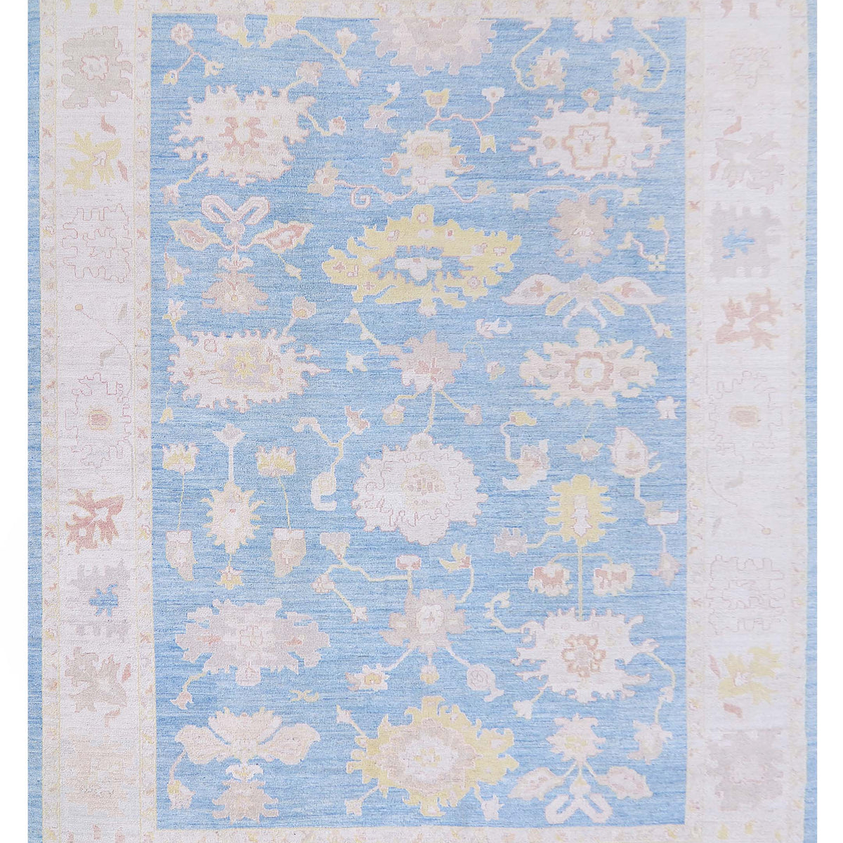 Pacific Ushak Wool Weft  Blue Ivory Transitional