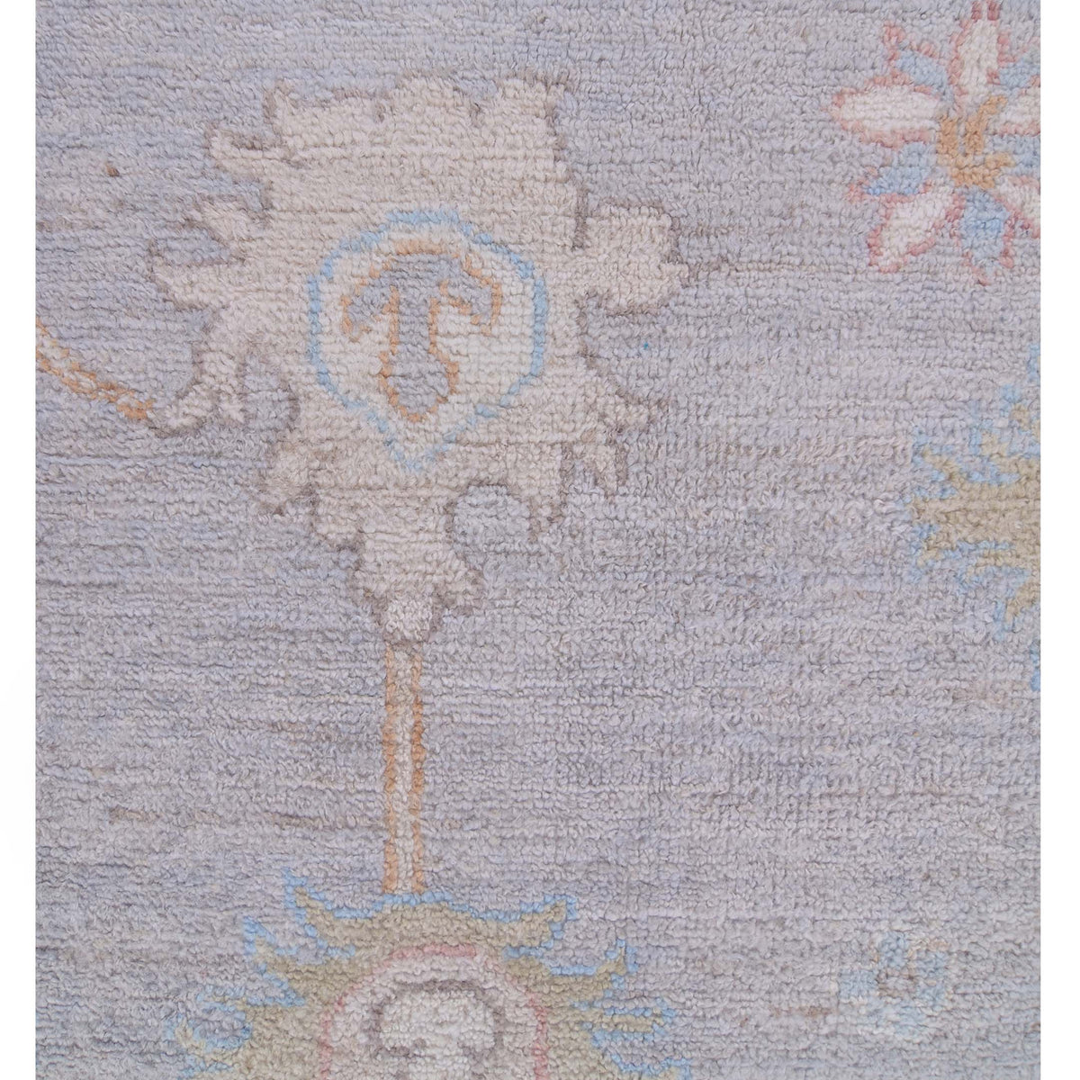 Pacific Ushak Wool Weft 42774 Grey Ivory Transitional Hand Knotted Rug
