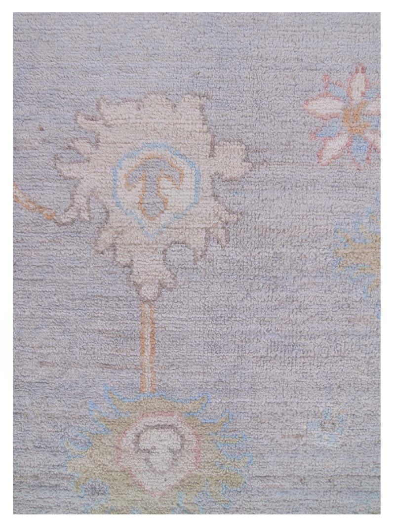 Pacific Ushak Wool Weft 42774 Grey Ivory Transitional Hand Knotted Rug