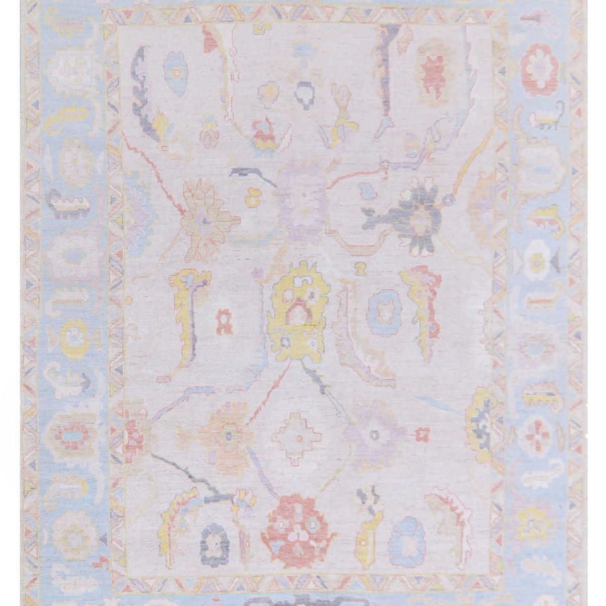 Pacific Ushak Wool Weft  Beige Blue Transitional