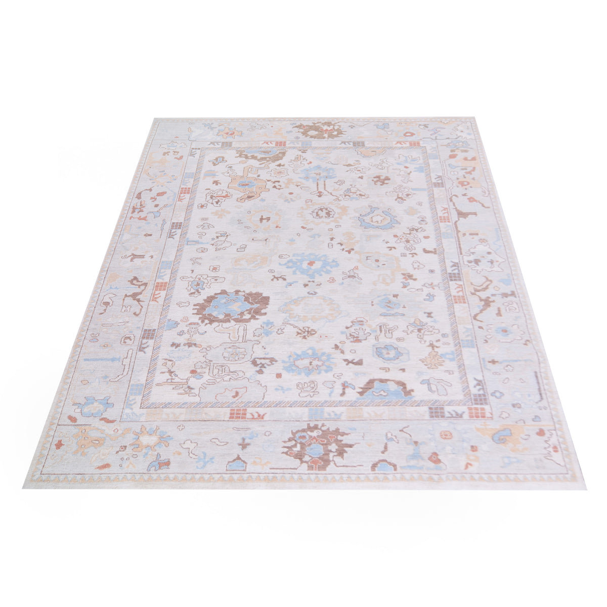 Pacific Ziegler 42778 Ivory Silver Transitional Hand Knotted Rug