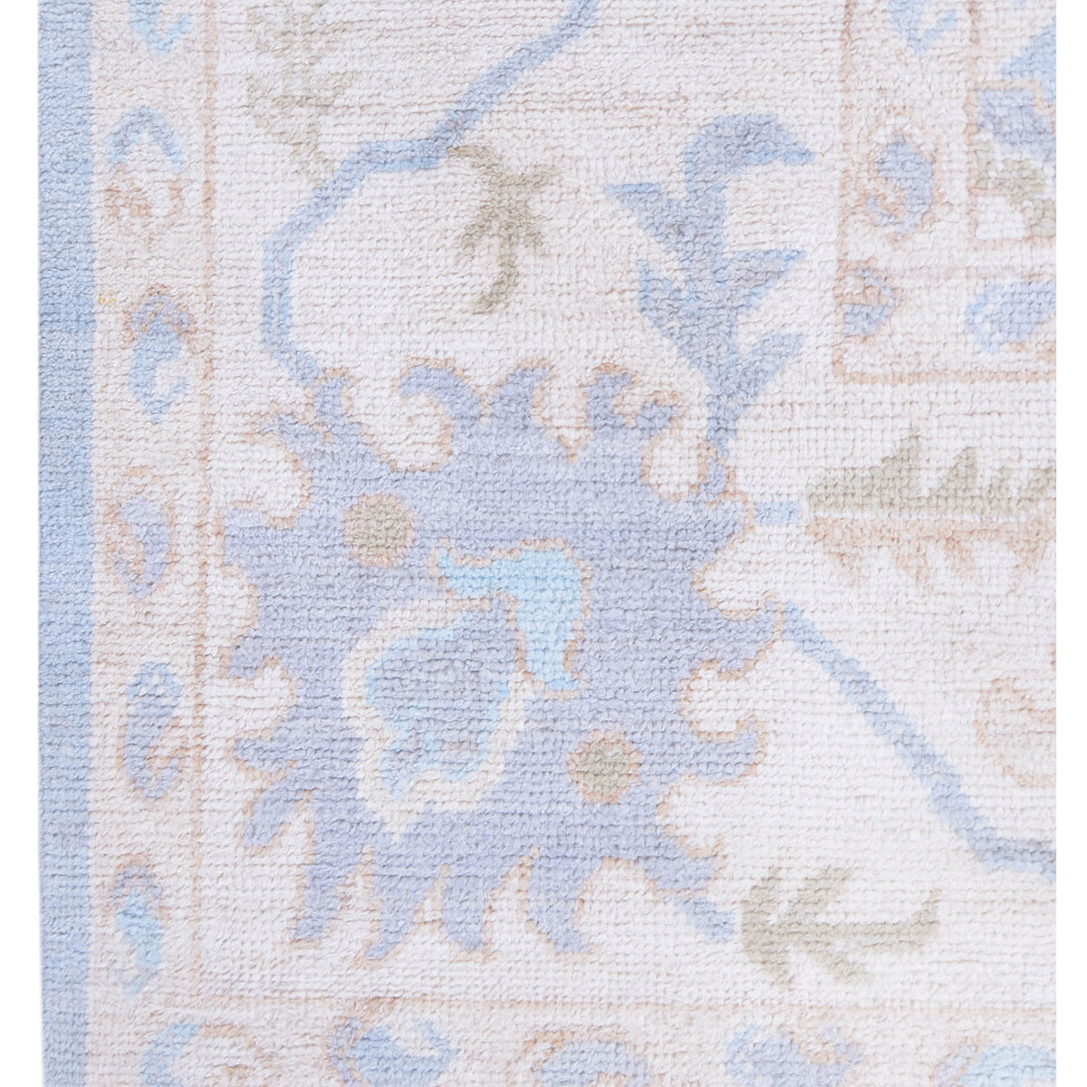 Pacific Ushak Wool Weft 42782 Grey Ivory Transitional Hand Knotted Rug
