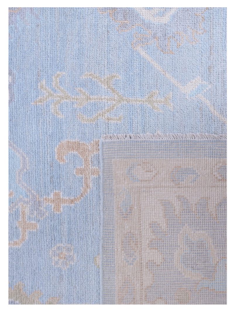 Pacific Ushak Wool Weft 42782 Grey Ivory Transitional Hand Knotted Rug