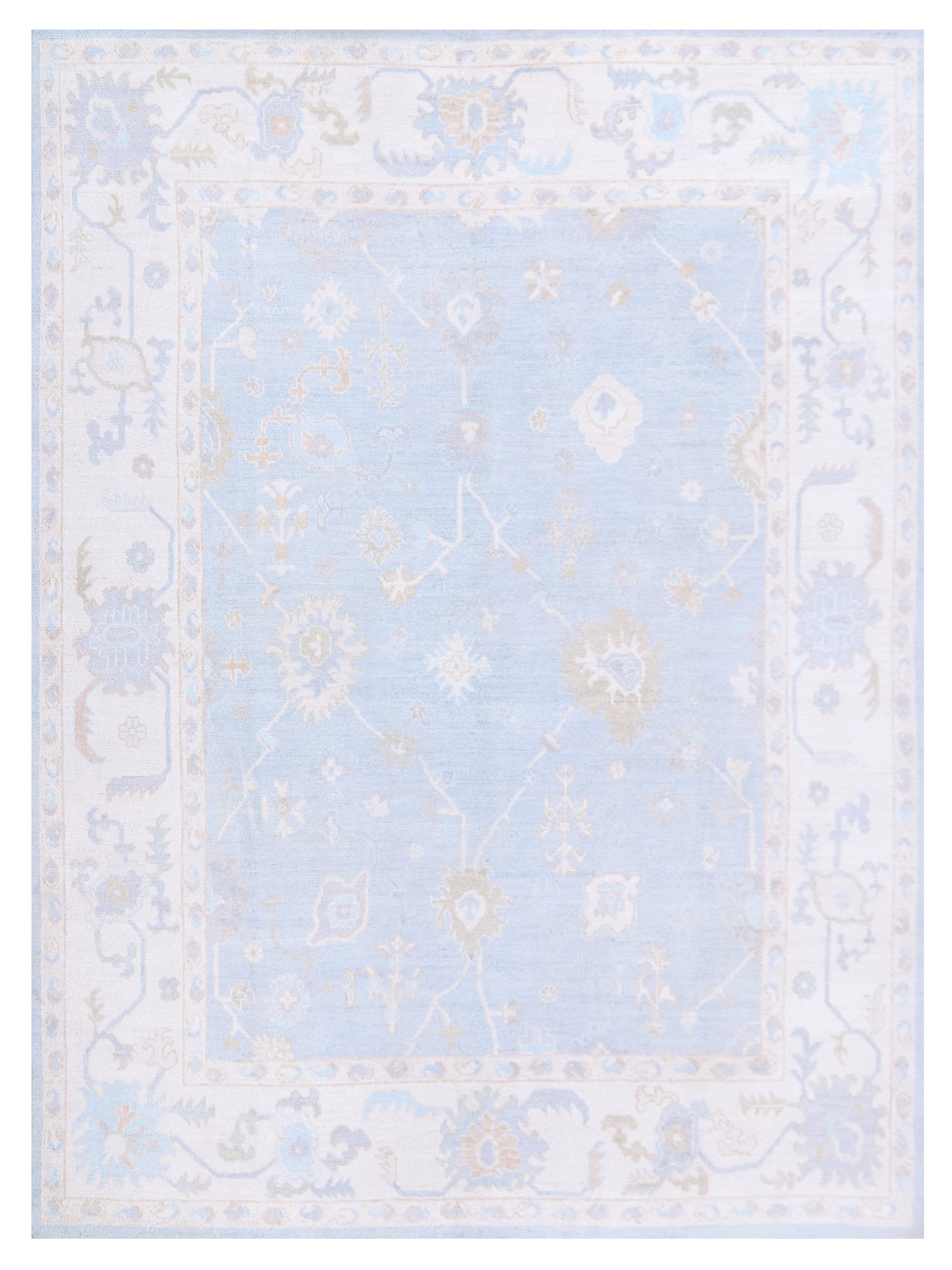 Pacific Ushak Wool Weft  Grey Ivory Transitional