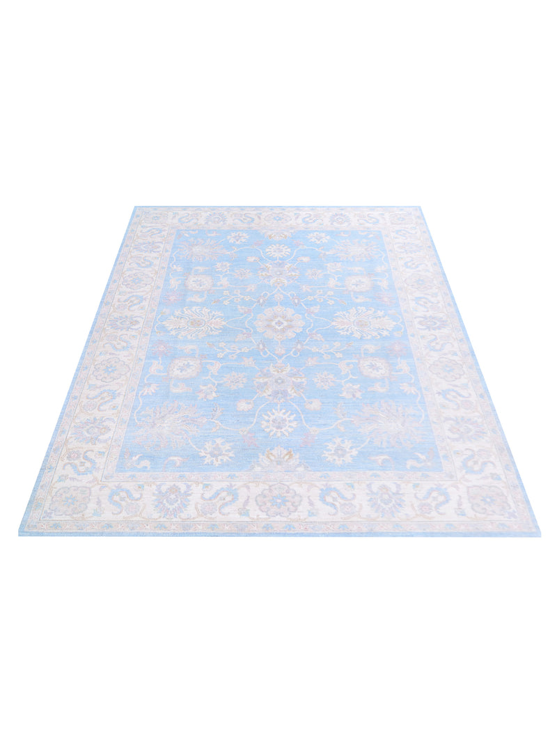 Pacific Ziegler 42785 Blue Ivory Transitional Hand Knotted Rug