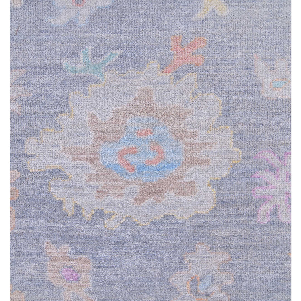 Pacific Ushak Wool Weft 42786 Grey Ivory Transitional Hand Knotted Rug