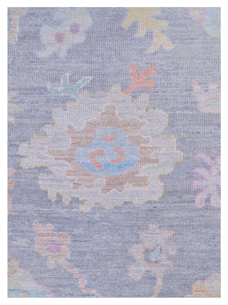 Pacific Ushak Wool Weft 42786 Grey Ivory Transitional Hand Knotted Rug