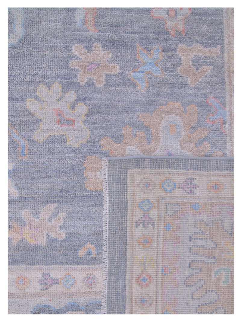 Pacific Ushak Wool Weft 42786 Grey Ivory Transitional Hand Knotted Rug