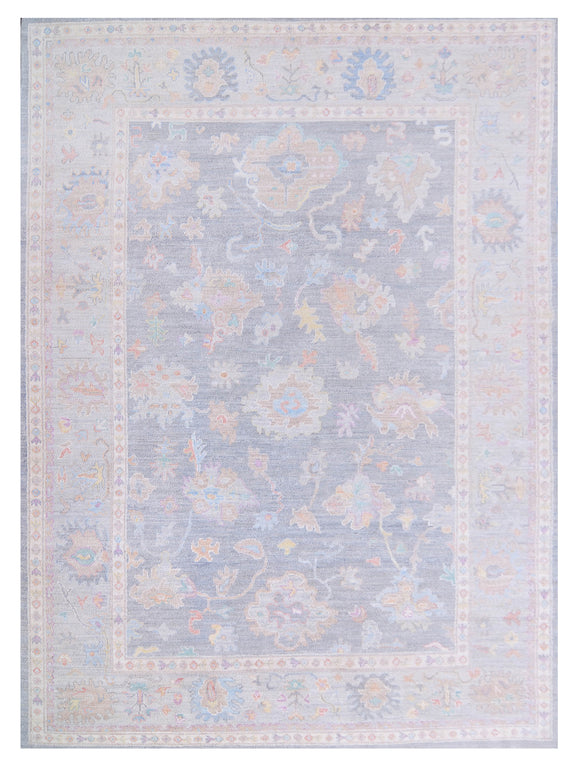Pacific Ushak Wool Weft  Grey Ivory Transitional
