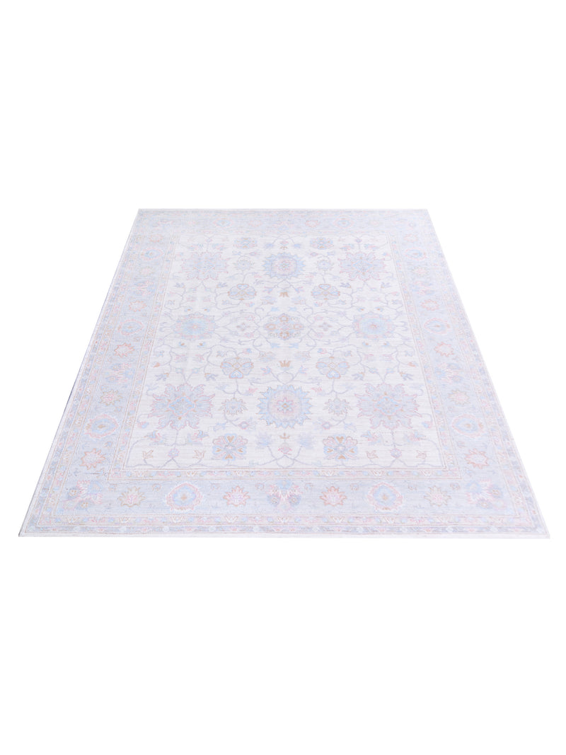 Pacific Ziegler 42789 Ivory Grey Transitional Hand Knotted Rug