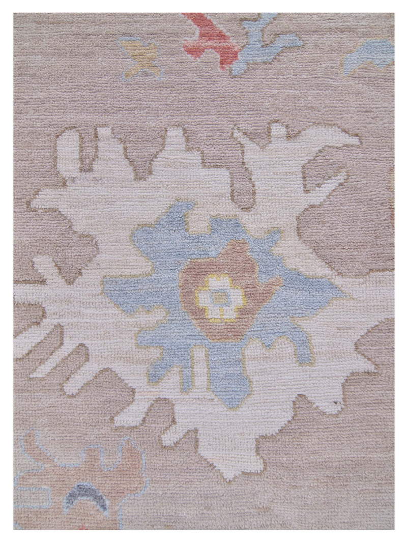 Pacific Ushak Wool Weft 42790 Lt.Blue Beige Transitional Hand Knotted Rug