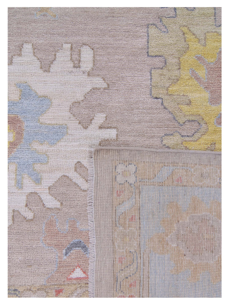 Pacific Ushak Wool Weft 42790 Lt.Blue Beige Transitional Hand Knotted Rug