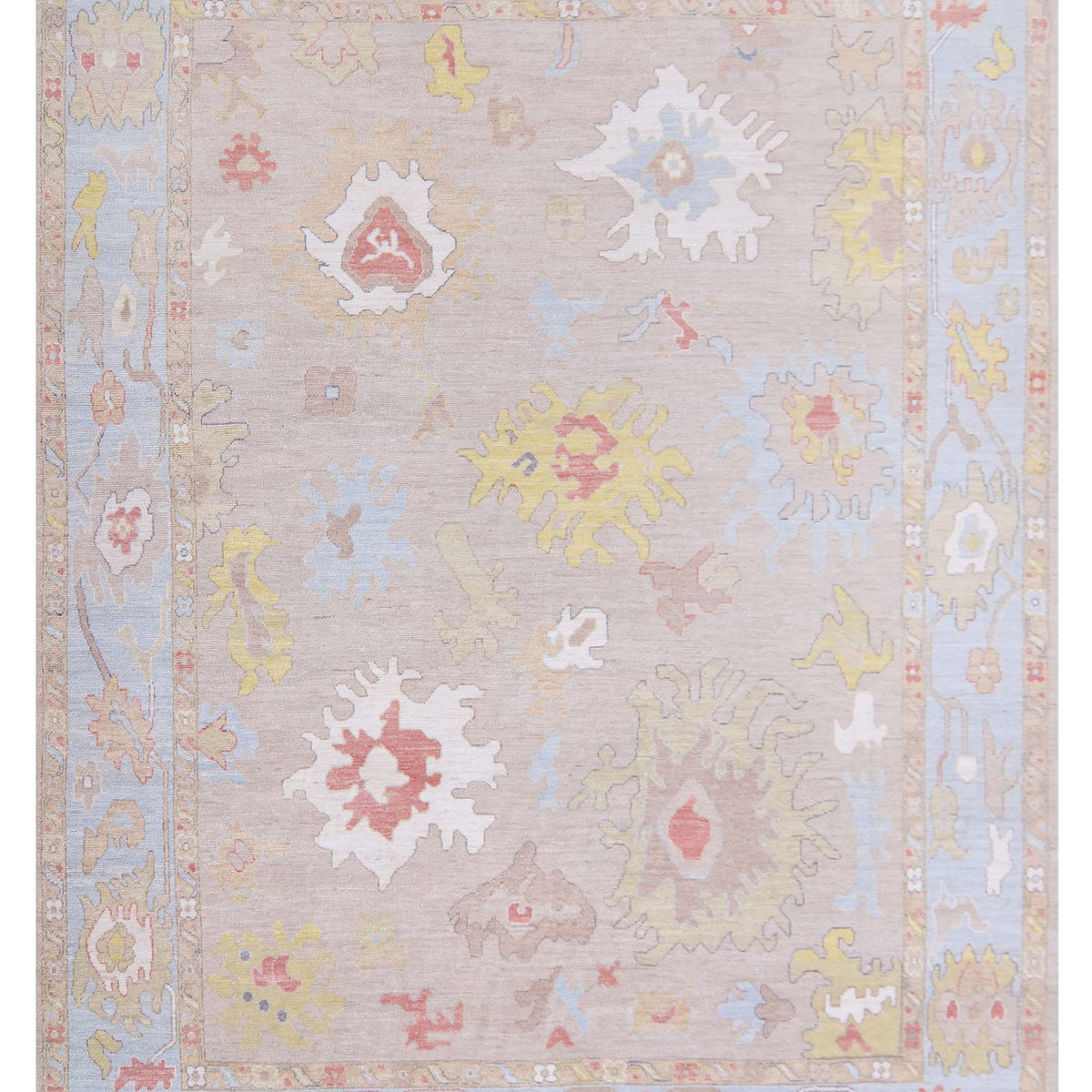 Pacific Ushak Wool Weft  Lt.Blue Beige Transitional