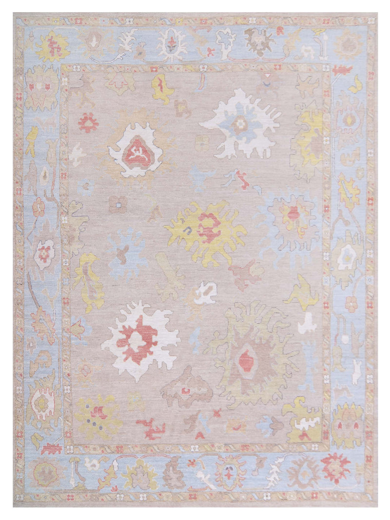 Pacific Ushak Wool Weft  Lt.Blue Beige Transitional