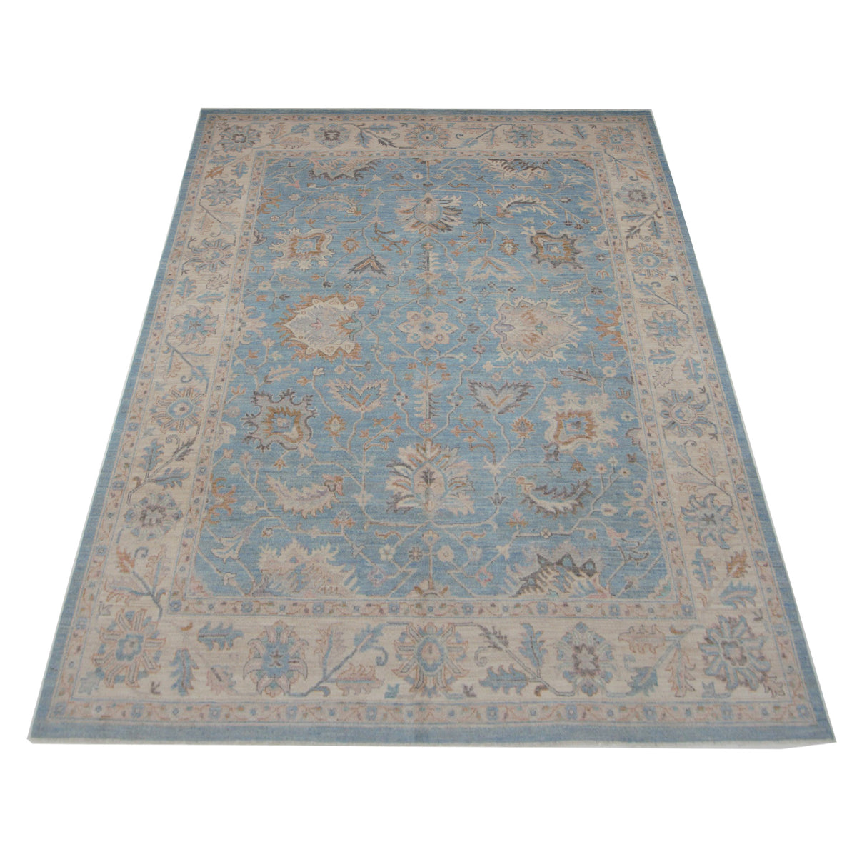 Pacific Ziegler 42796 Blue Ivory Transitional Hand Knotted Rug
