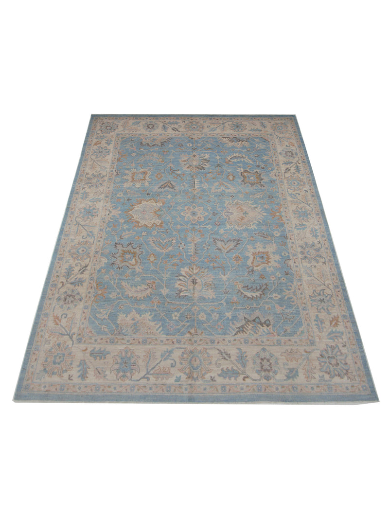 Pacific Ziegler 42796 Blue Ivory Transitional Hand Knotted Rug