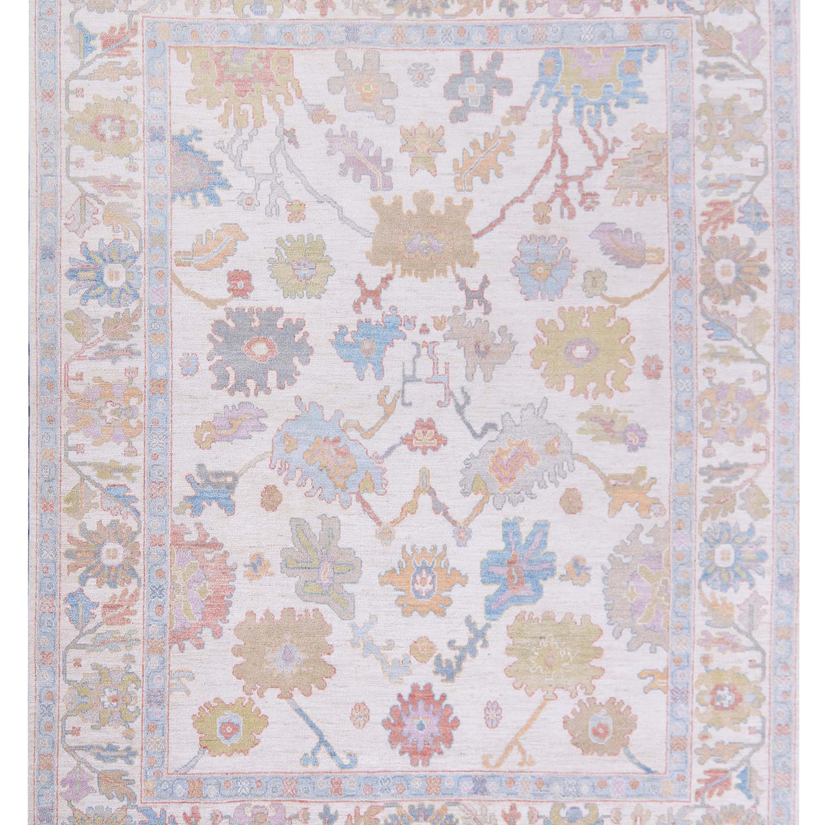 Pacific Ushak Wool Weft  Ivory Blue Transitional