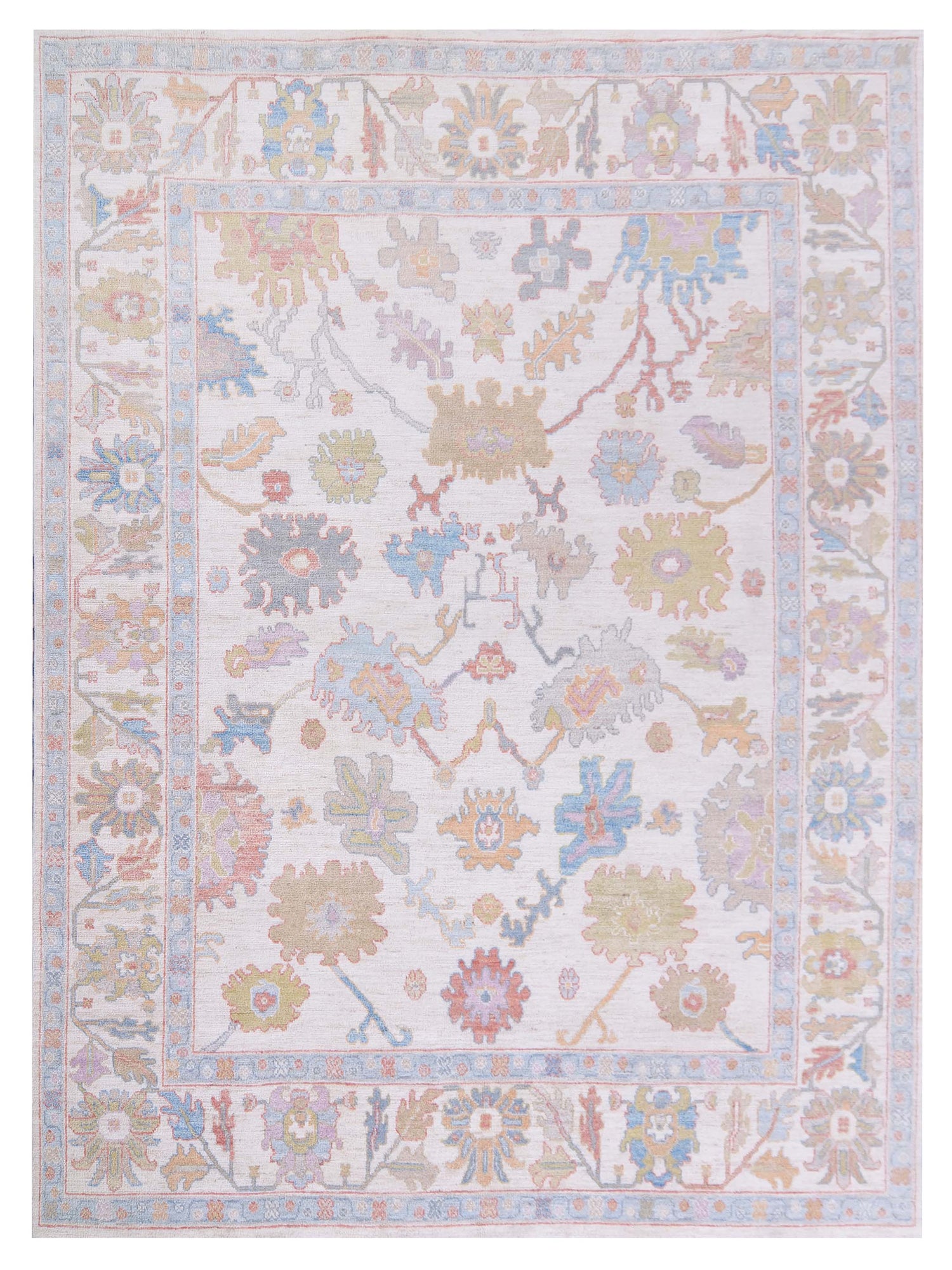 Pacific Ushak Wool Weft  Ivory Blue Transitional