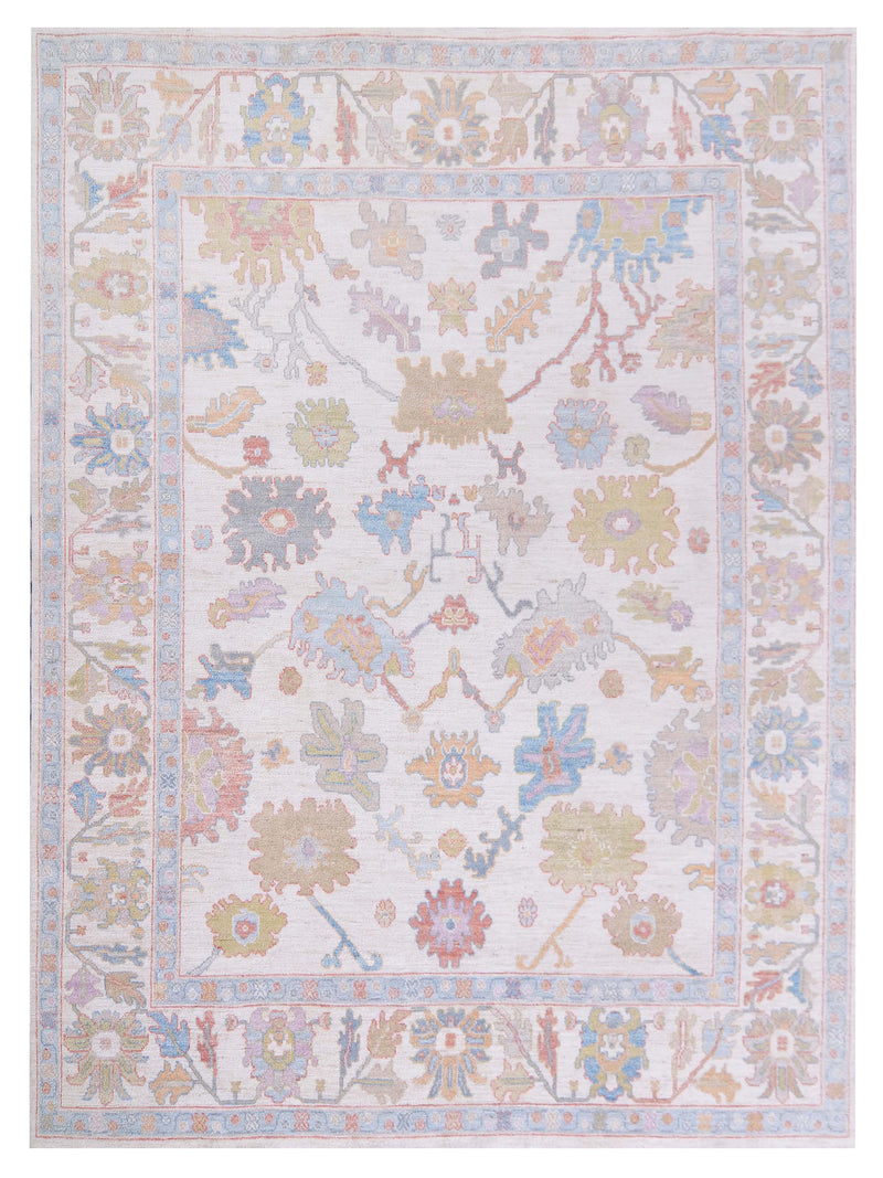 Pacific Ushak Wool Weft  Ivory Blue Transitional