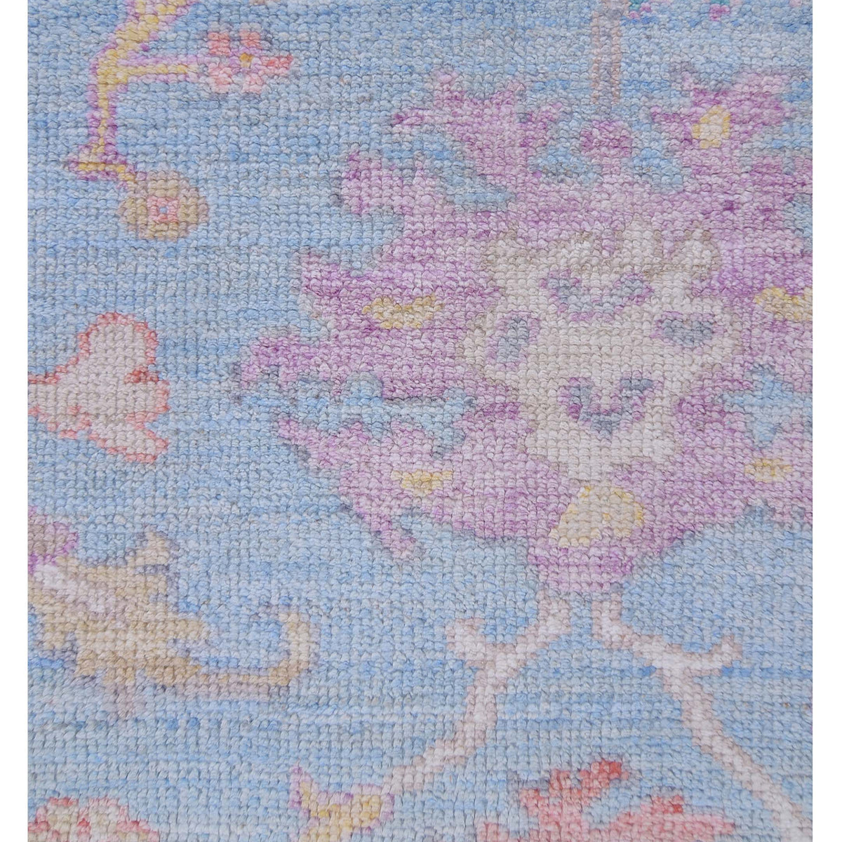 Pacific Ushak Wool Weft 42804 Blue Ivory Transitional Hand Knotted Rug