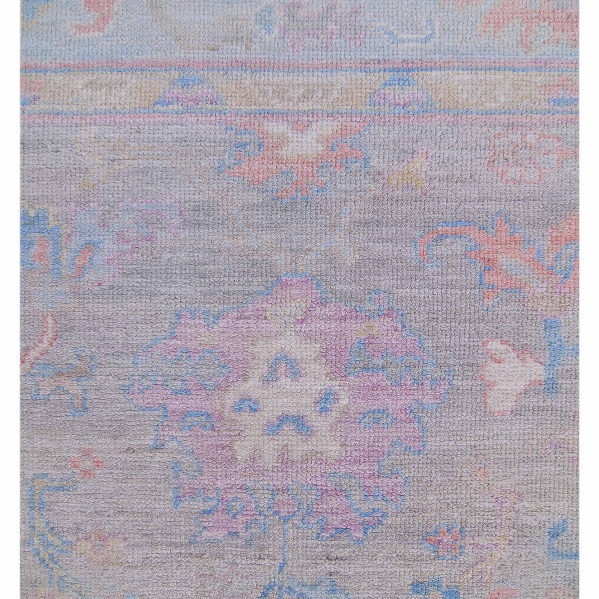 Pacific Ushak Wool Weft 42805 Grey Blue Transitional Hand Knotted Rug