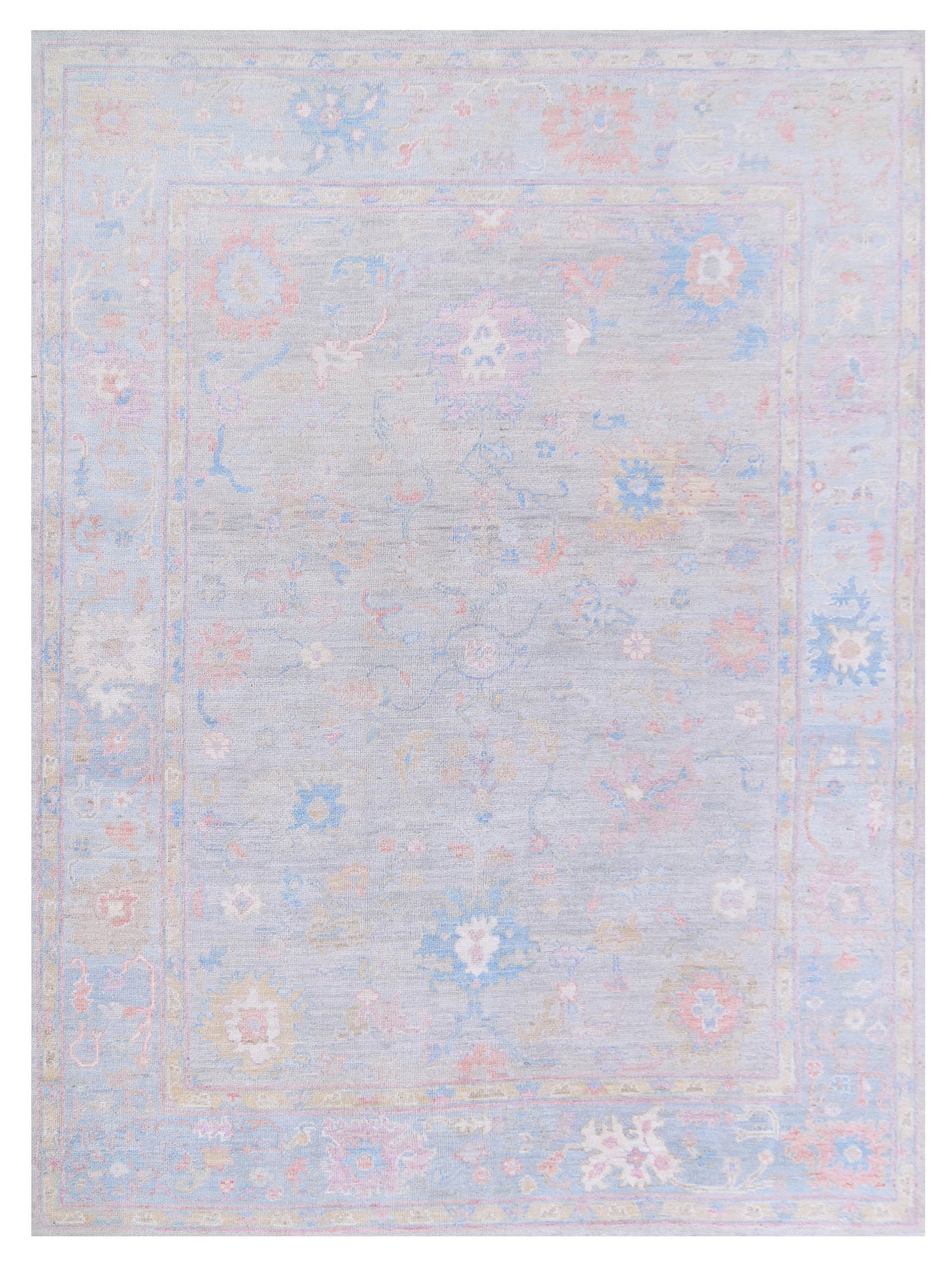 Pacific Ushak Wool Weft  Grey Blue Transitional