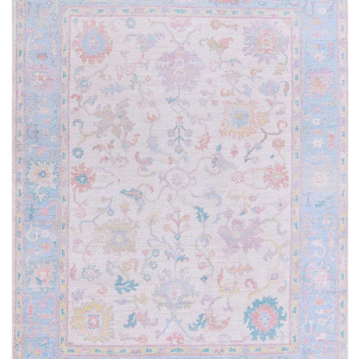 Pacific Ushak Wool Weft  Ivory Blue Transitional