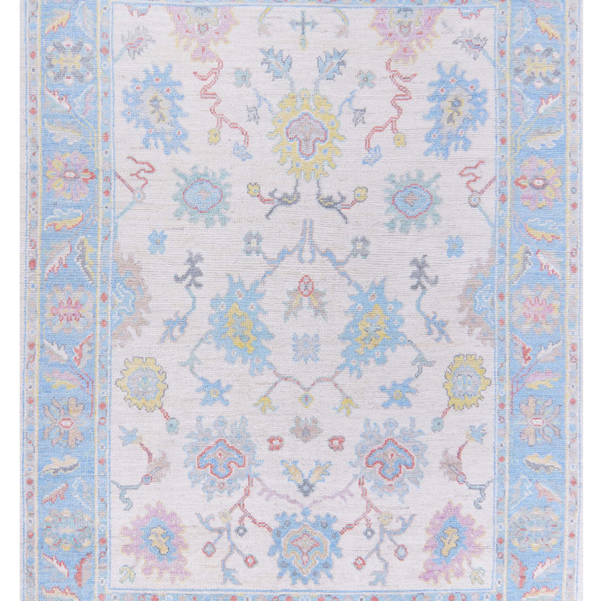 Pacific Ushak Wool Weft  Ivory Blue Transitional