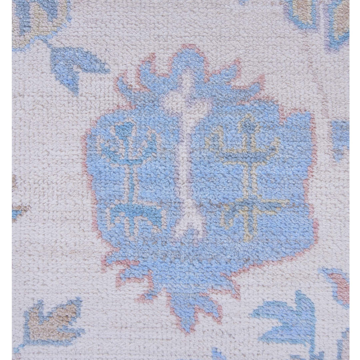 Pacific Ushak Wool Weft 42813 Ivory Grey Transitional Hand Knotted Rug